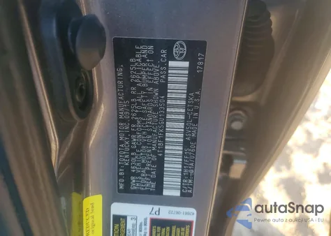 2016 Toyota Camry Le z USA, uszkodzony, nr VIN 4T1BF1FK5GU133504